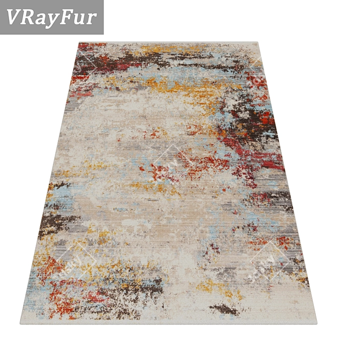 Premium Carpets Set: 3 High-Quality Textured Rugs 3D model image 2