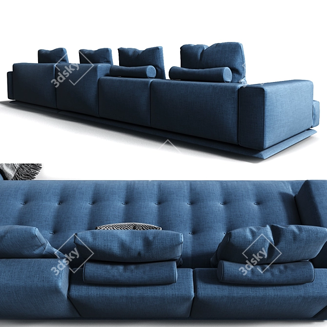 Zanotta Shiki Sofa: Contemporary Elegance for Your Living Space 3D model image 3