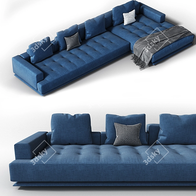 Zanotta Shiki Sofa: Contemporary Elegance for Your Living Space 3D model image 4