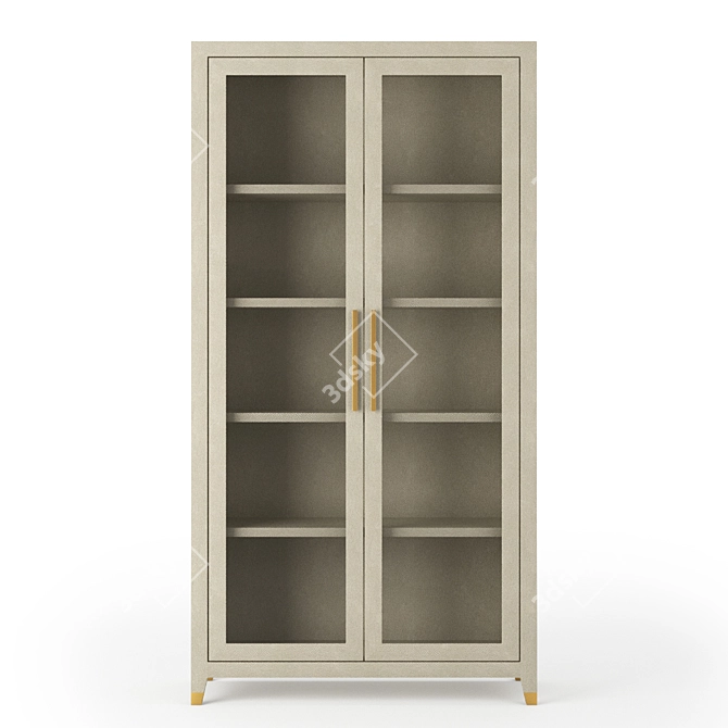 Elegant Glass Cabinet Restoration 3D model image 2