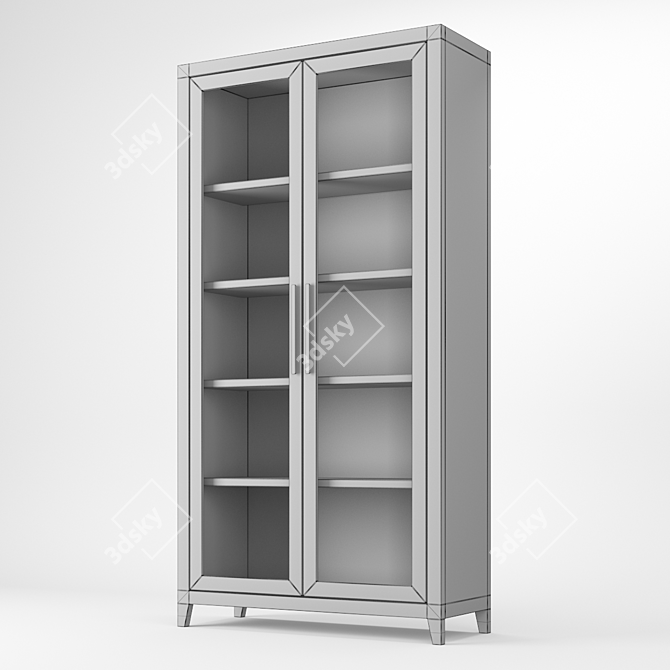 Elegant Glass Cabinet Restoration 3D model image 4