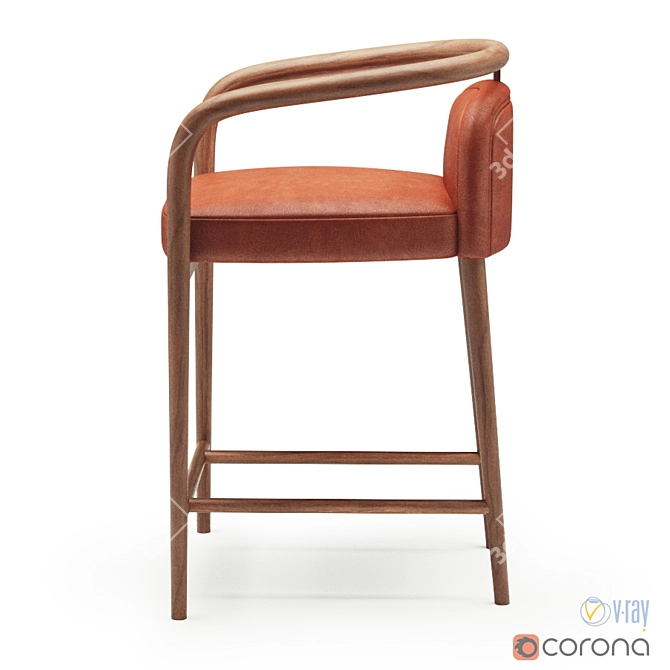 Elegant Essex Barstool 3D model image 3