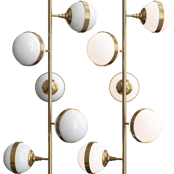 Peggy Guggen Brass Floral Floor Lamp 3D model image 2