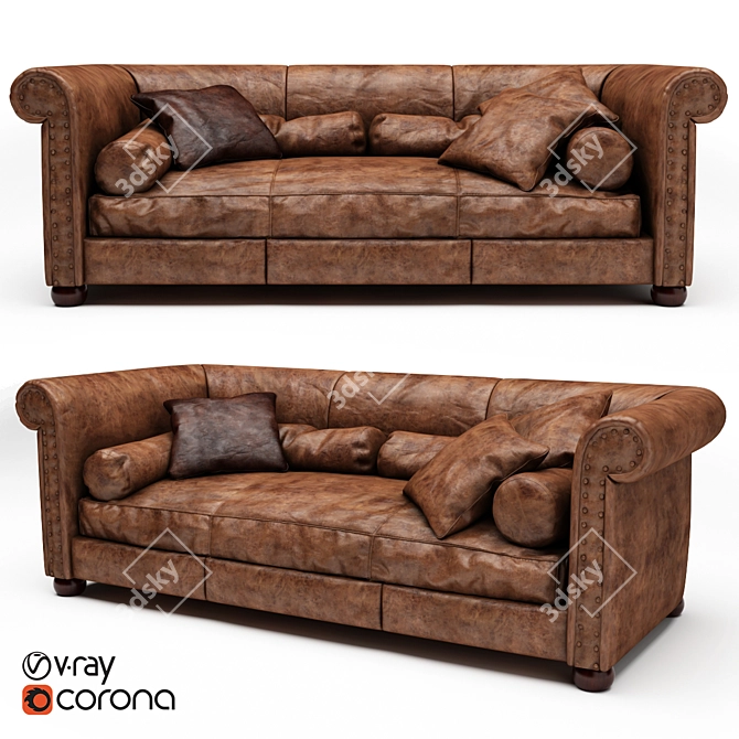 Luxury Designer Baxter Alfred Sofa 3D model image 1