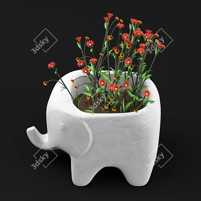 Adairs Home Republic Animal Vase: Elegant & Charming 3D model image 4