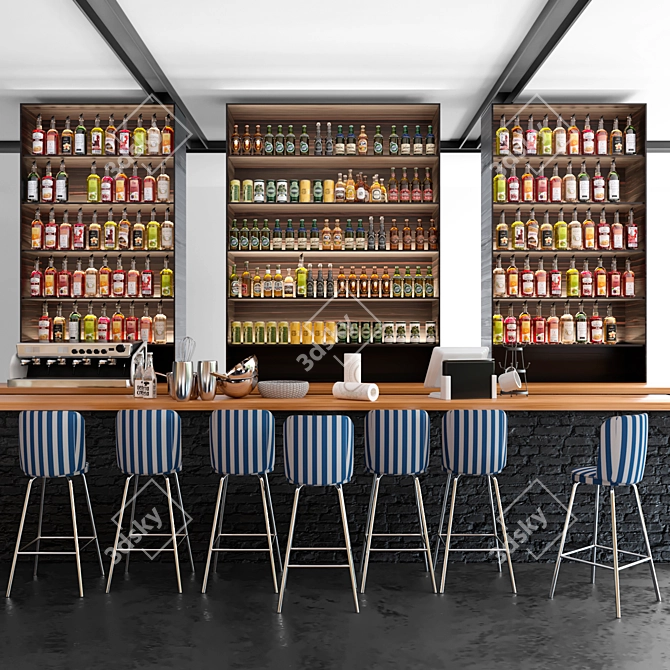  Versatile Bar Counter: Pub, Restaurant, Retro Design 3D model image 1