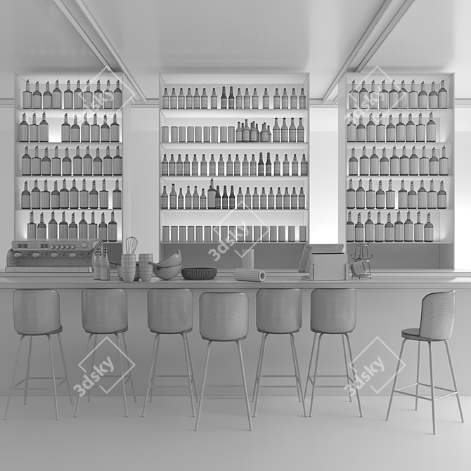  Versatile Bar Counter: Pub, Restaurant, Retro Design 3D model image 2