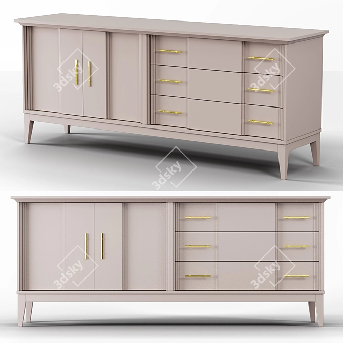 Manhattan 3-Drawer Chest 3D model image 1