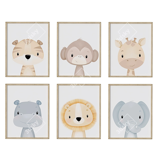 Nursery Dreams Wall Art Set 3D model image 1