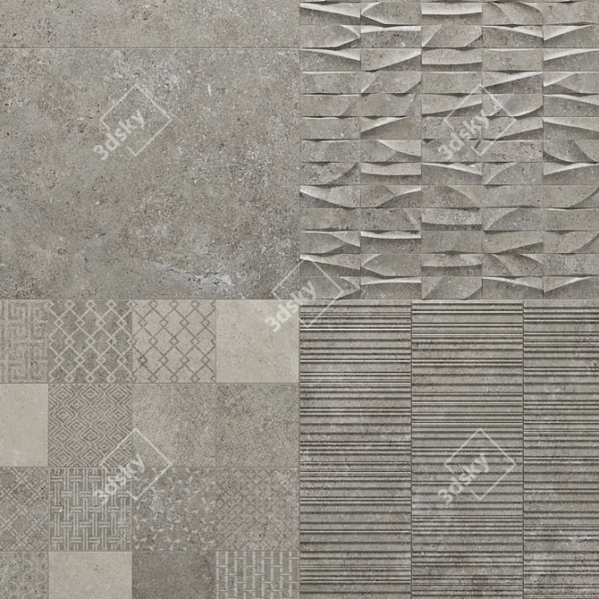 Porcelanosa Berna Collection: Deco, Mosaic, Stripe 3D model image 1