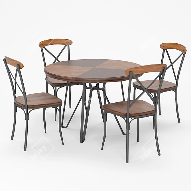 Modern Dining Table Set 3D model image 1