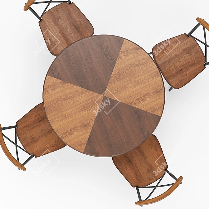 Modern Dining Table Set 3D model image 2