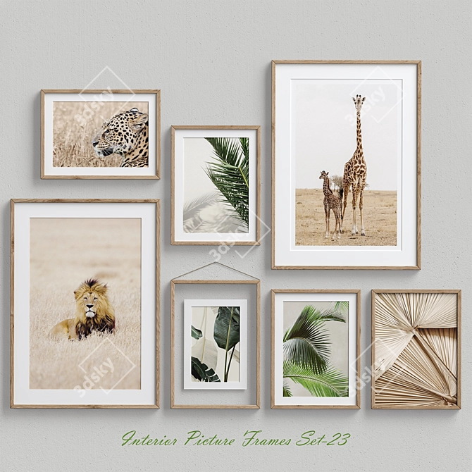 Wildlife & Leaves Interior Frames 3D model image 1