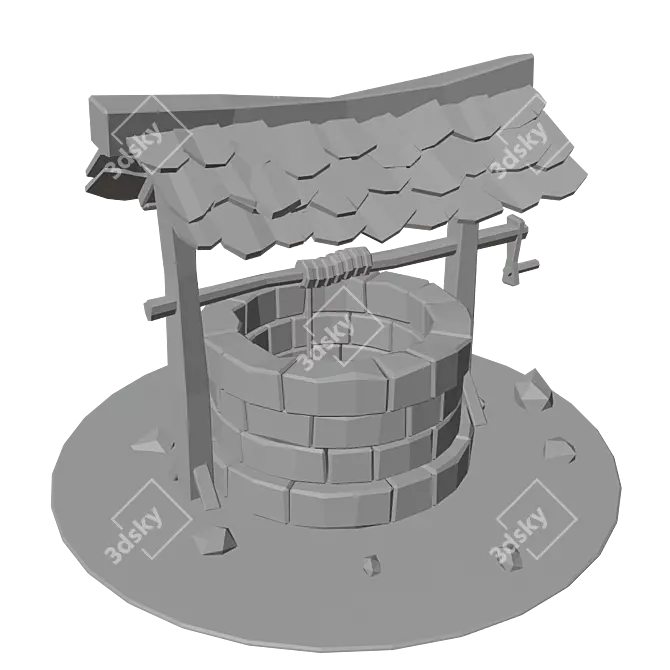 Poly Well: Minimalistic 3D Art 3D model image 4