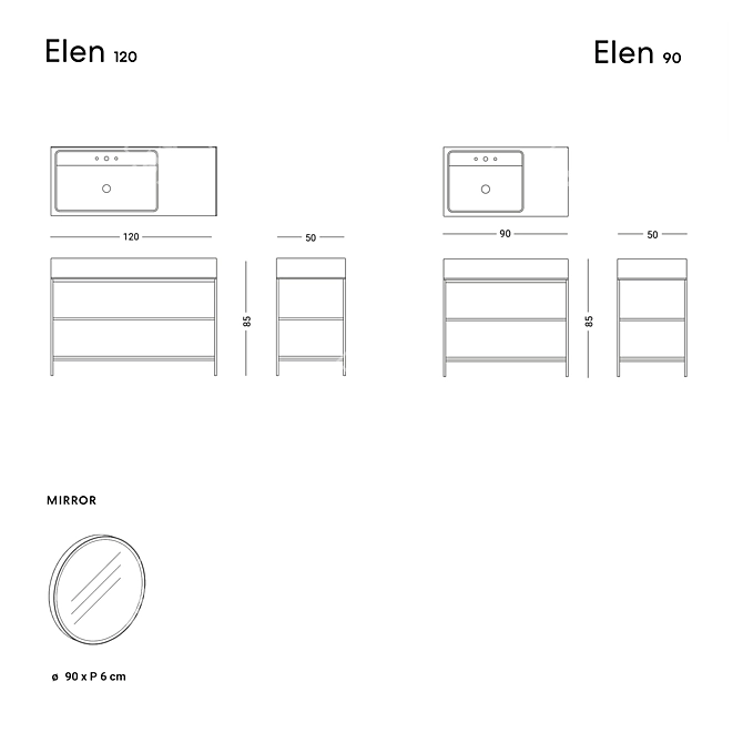 Elegant Elen Mirror + Acquifero Faucet 3D model image 3