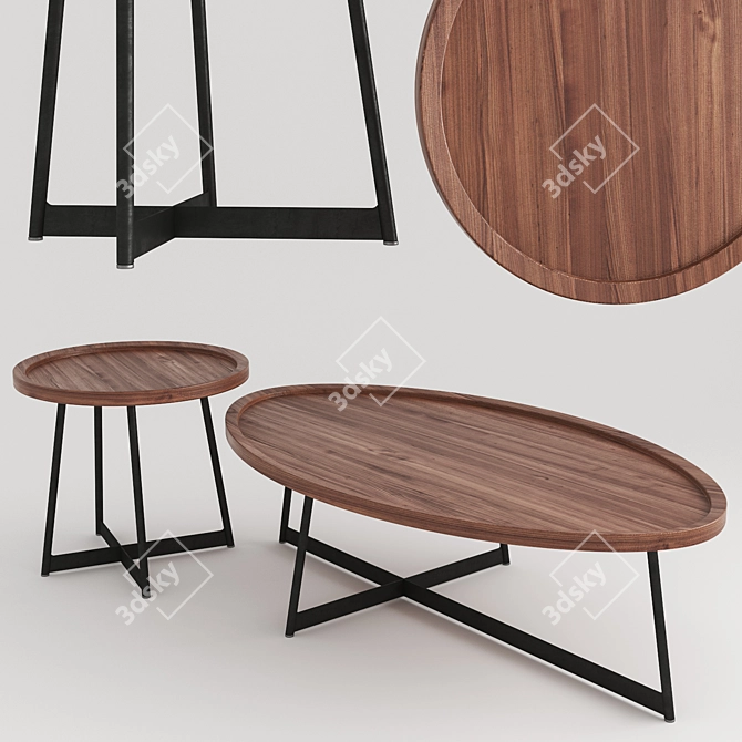 Betsy 50/120 Coffee Table: Compact & Stylish 3D model image 1