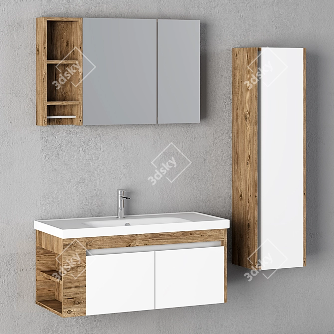 Sleek Bathroom Cabinet | No. 077 3D model image 1
