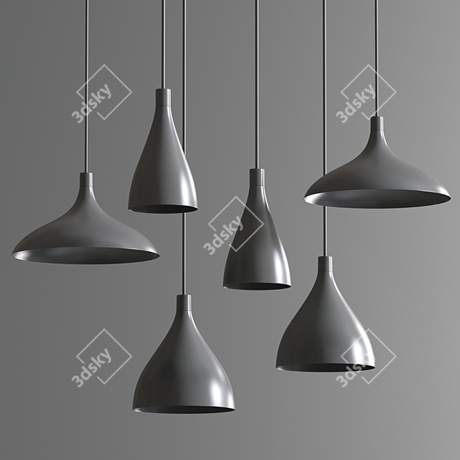 Swell 8 Bell Pendant - Elegant Illumination 3D model image 2