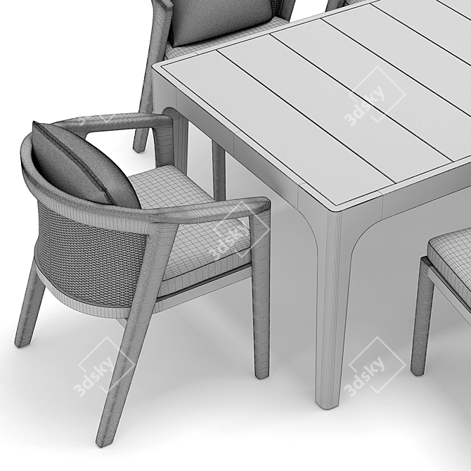 Elegant Outdoor Dining Set 3D model image 3