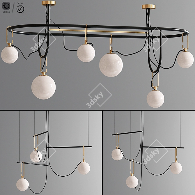 Modern Ic Flos Pendant Lamp Set 3D model image 1