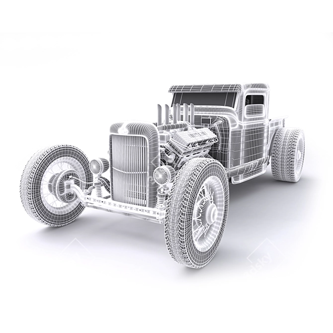 Vintage Ford Model A 1931 3D model image 2