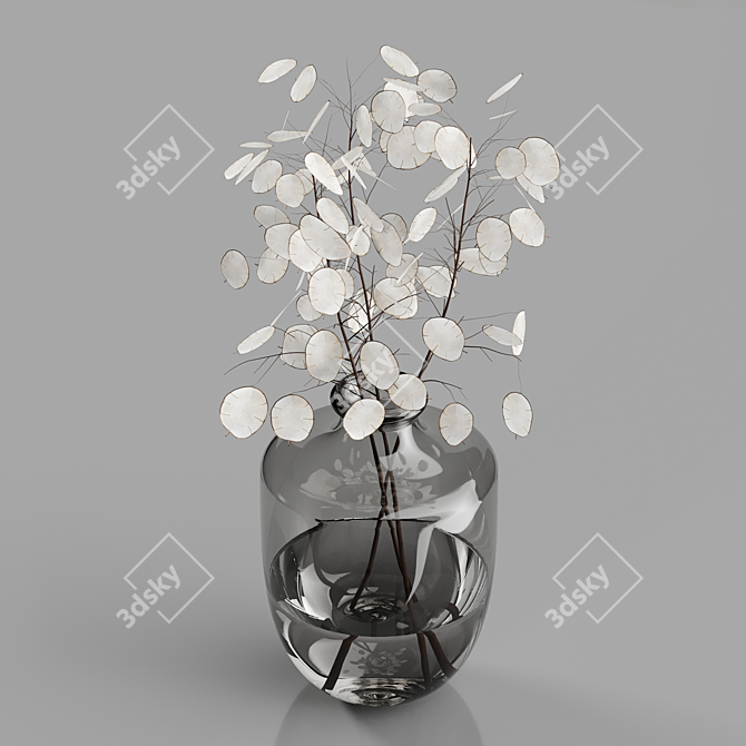 Dark Gray Tinted Glass Vase | H24 Hemase Collection 3D model image 2