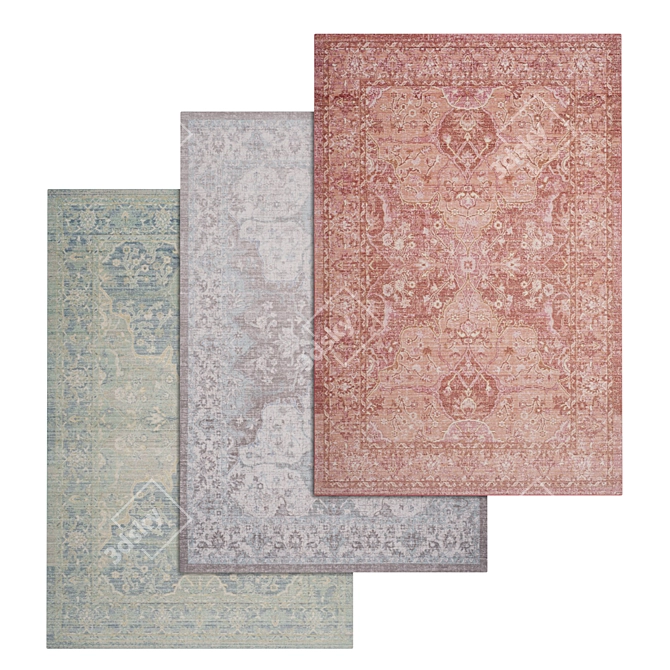 Elite Rug Set: High-Quality Textures 3D model image 1