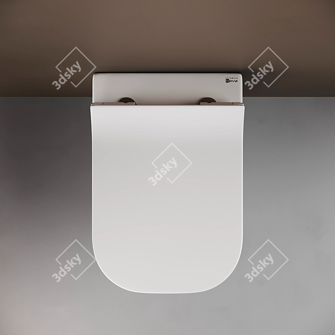 Sleek Wall-Mounted Toilet 3D model image 5