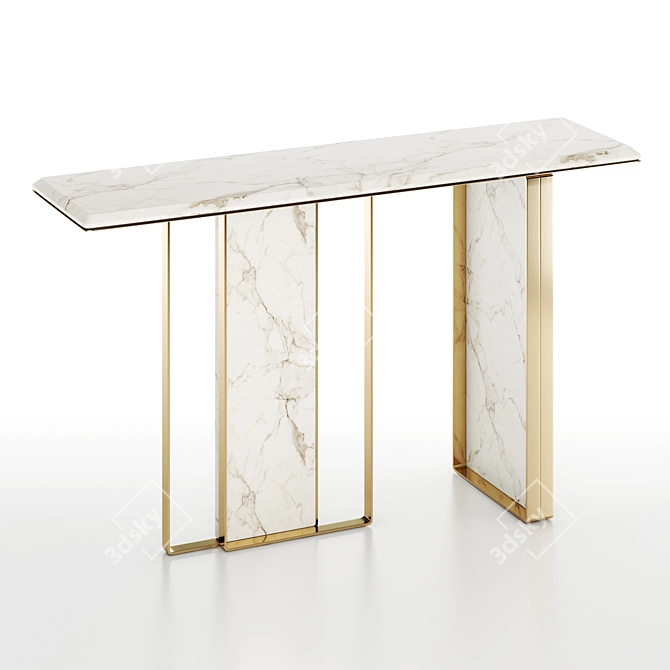 Golden Elegance Console 3D model image 1