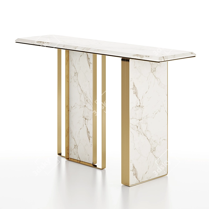 Golden Elegance Console 3D model image 2