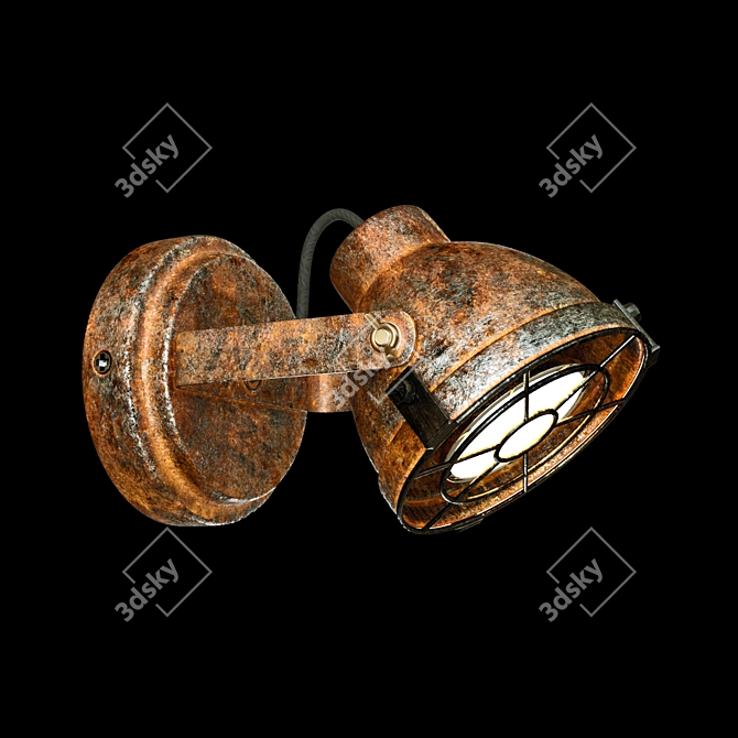 Vintage Rustic Metal Spot 3D model image 1