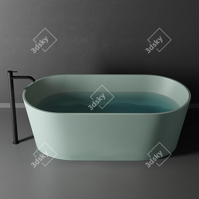 Elegant Oval Pietraluce Bay Bathtub 3D model image 2