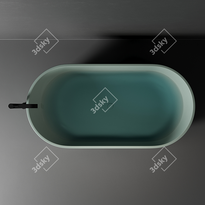 Elegant Oval Pietraluce Bay Bathtub 3D model image 3