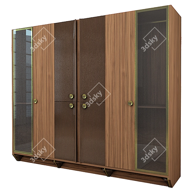 Elegant Wardrobe with Fine Details 3D model image 5