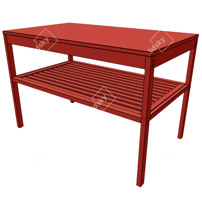 Sleek Nordkisa Shoe Bench 3D model image 3