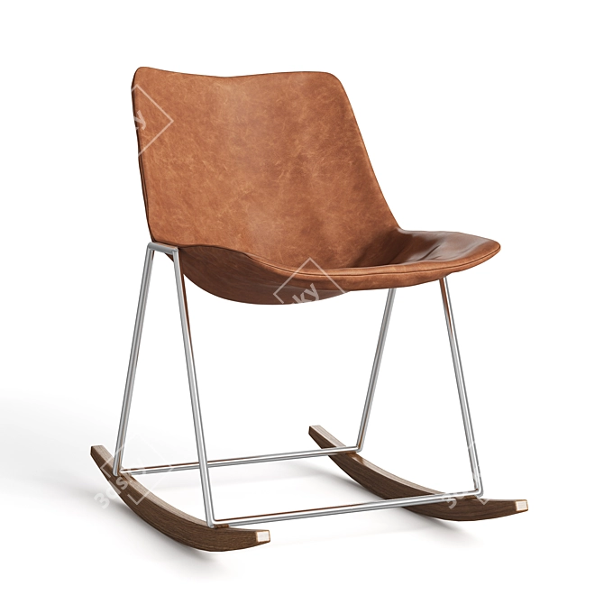 Title: Mid Century Leather Chair 3D model image 1