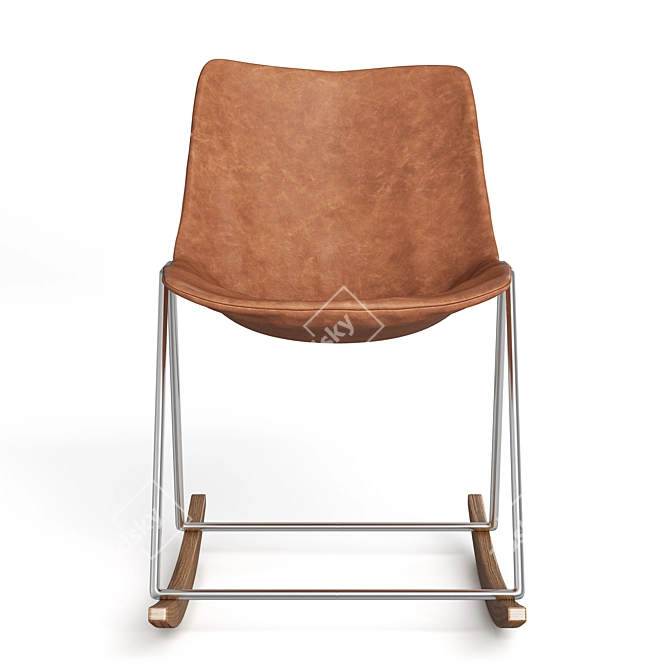 Title: Mid Century Leather Chair 3D model image 2
