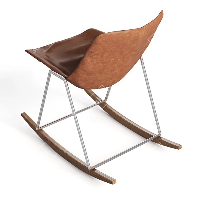Title: Mid Century Leather Chair 3D model image 3