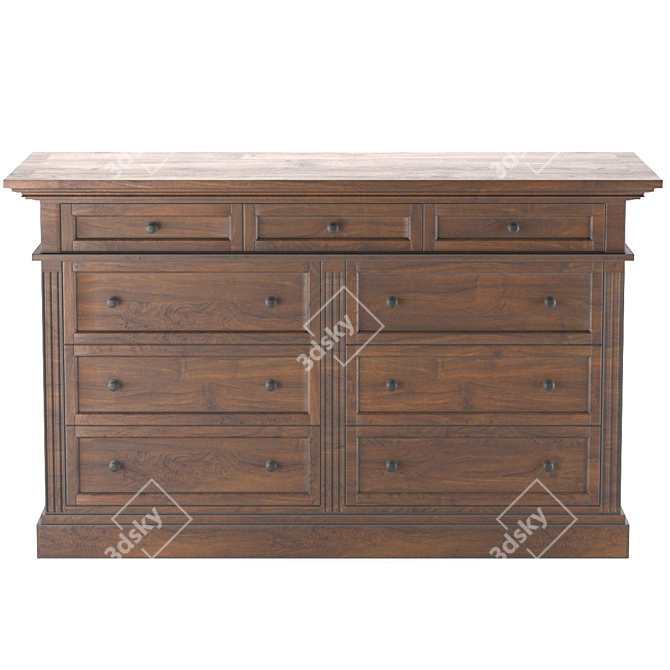 Livingston 9-Drawer Dresser 3D model image 1