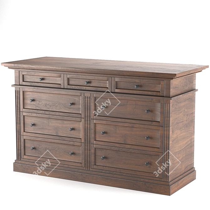 Livingston 9-Drawer Dresser 3D model image 2