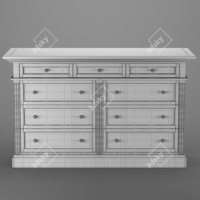 Livingston 9-Drawer Dresser 3D model image 3