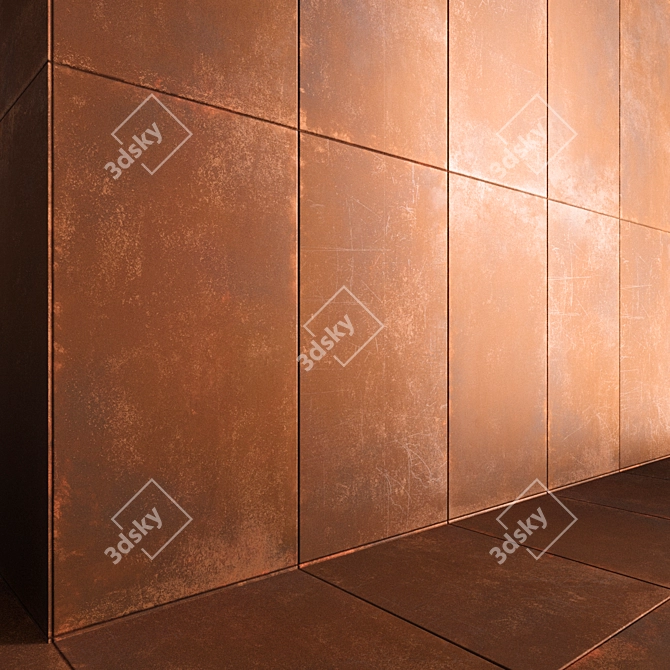 Corten Steel Panels: Authentic Maps! 3D model image 1