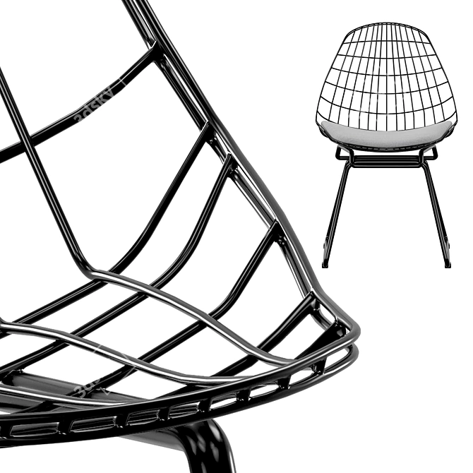 Modern Wire Chair by Pastoe 3D model image 4