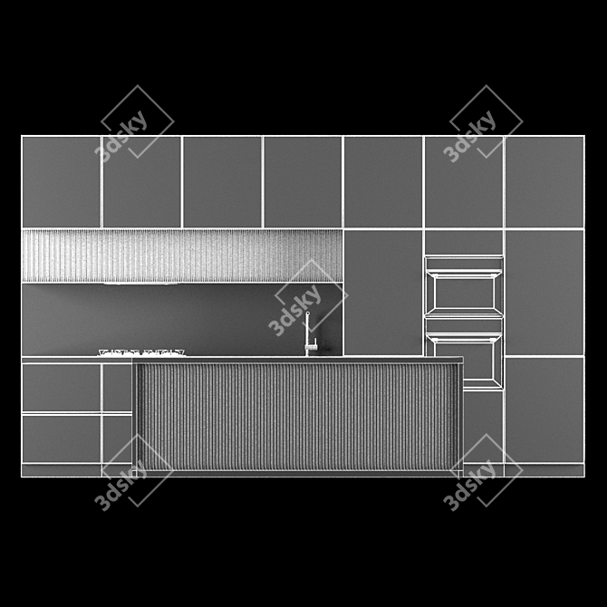 Title: Modern Kitchen Set: Blanco Faucet & LG Gas Hob 3D model image 3