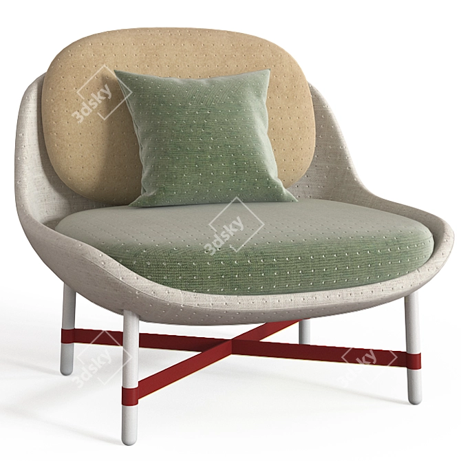 Elegant Moroso Ottoman Armchair 3D model image 2