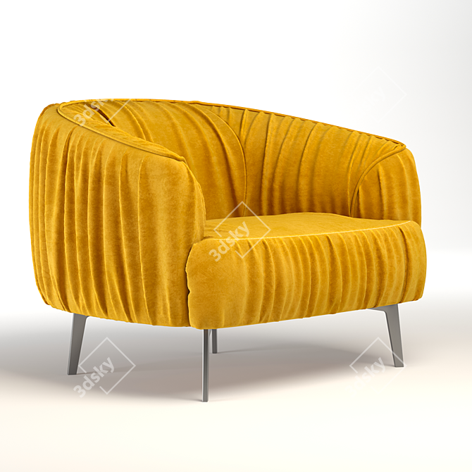 Elegant Modern 3-Seater Sofa 3D model image 3