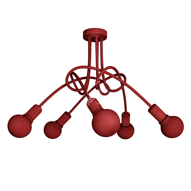 Industrial Loft Chandelier: Modern Elegance 3D model image 4