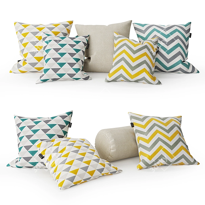 Elegant Pillow Set: Decorate in Style 3D model image 1