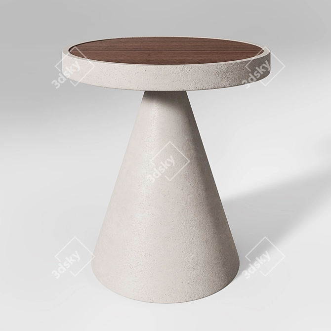 Minimalist Concrete and Wood Low Tables by Meridiani 3D model image 3