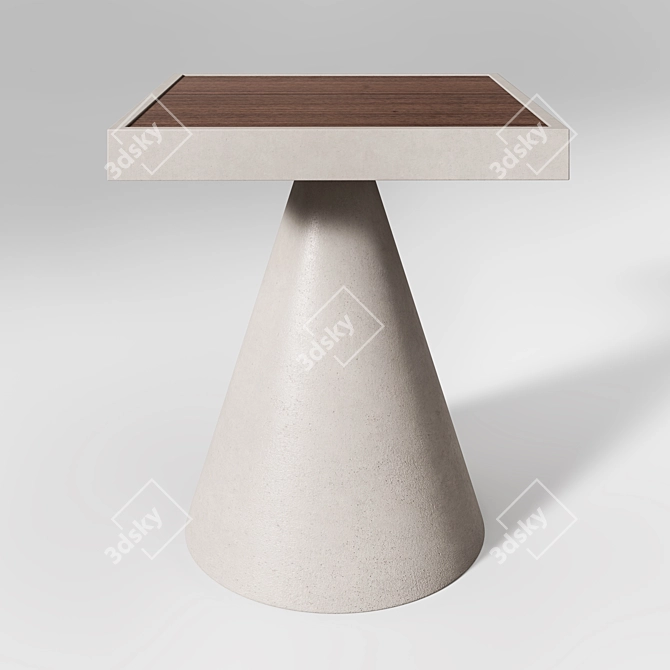 Minimalist Concrete and Wood Low Tables by Meridiani 3D model image 4